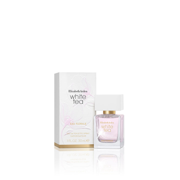 A bottle of Elizabeth Arden White Tea Eau Florale Eau De Toilette Spray 30 ml with packaging