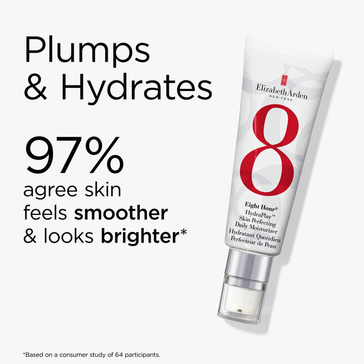 Plumps & Hydrates. 97% agree skin feels smoother & looks brighter*. Based on a consumer study of 64 participants.