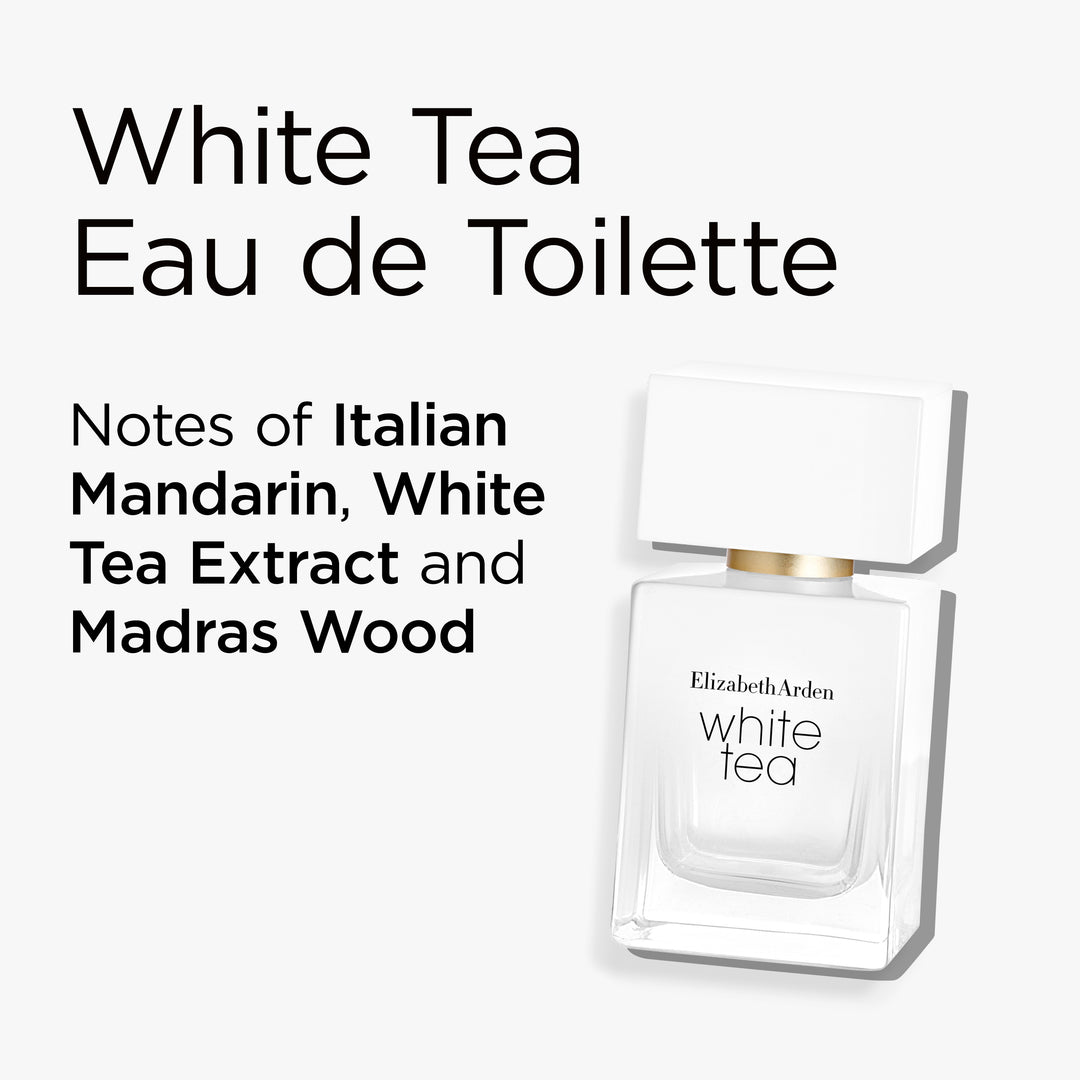 White Tea Eau de Toilette. Notes of Italian Mandarin, White Tea Extract and Madras Wood