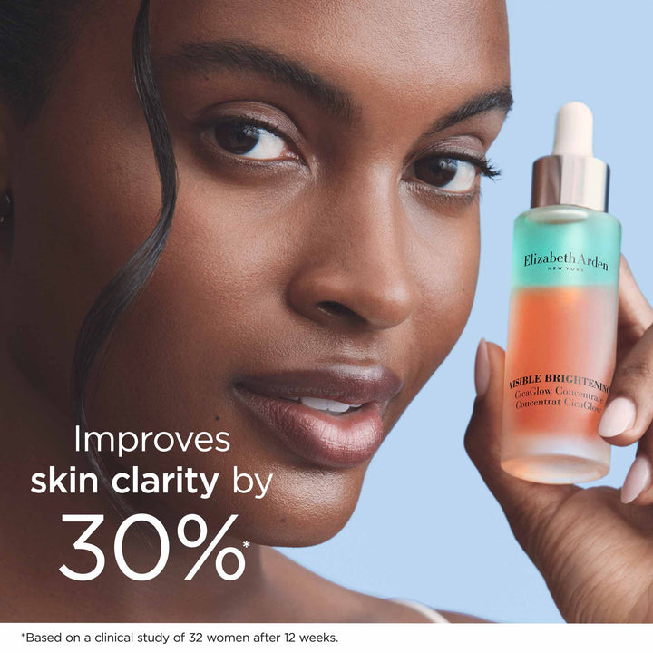 Improves skin clarity by 30%* *Based on a clinical study of 32 women after 12 weeks