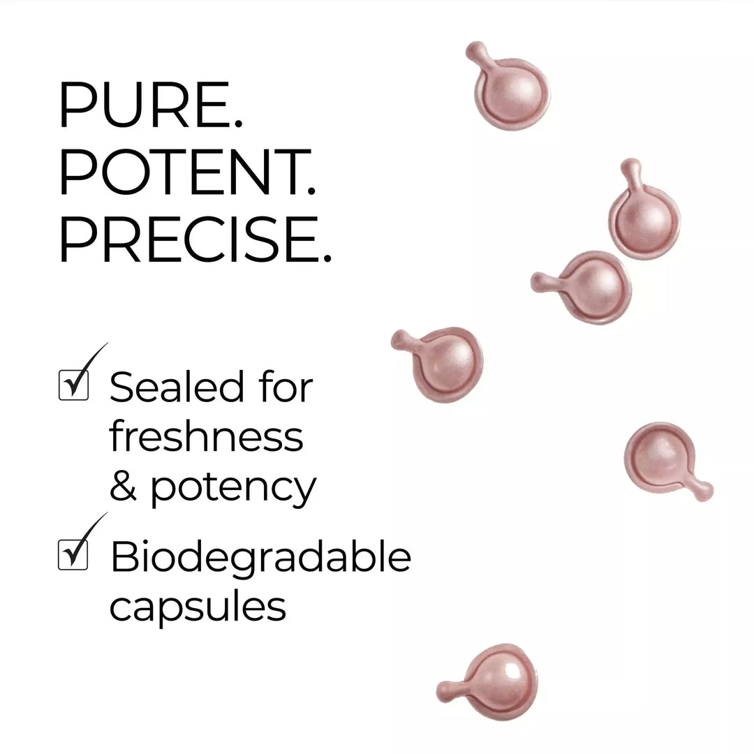 Retinol Ceramide Capsules is pure, potent and precise. It is sealed for freshness and potency. They are also biodegradable.