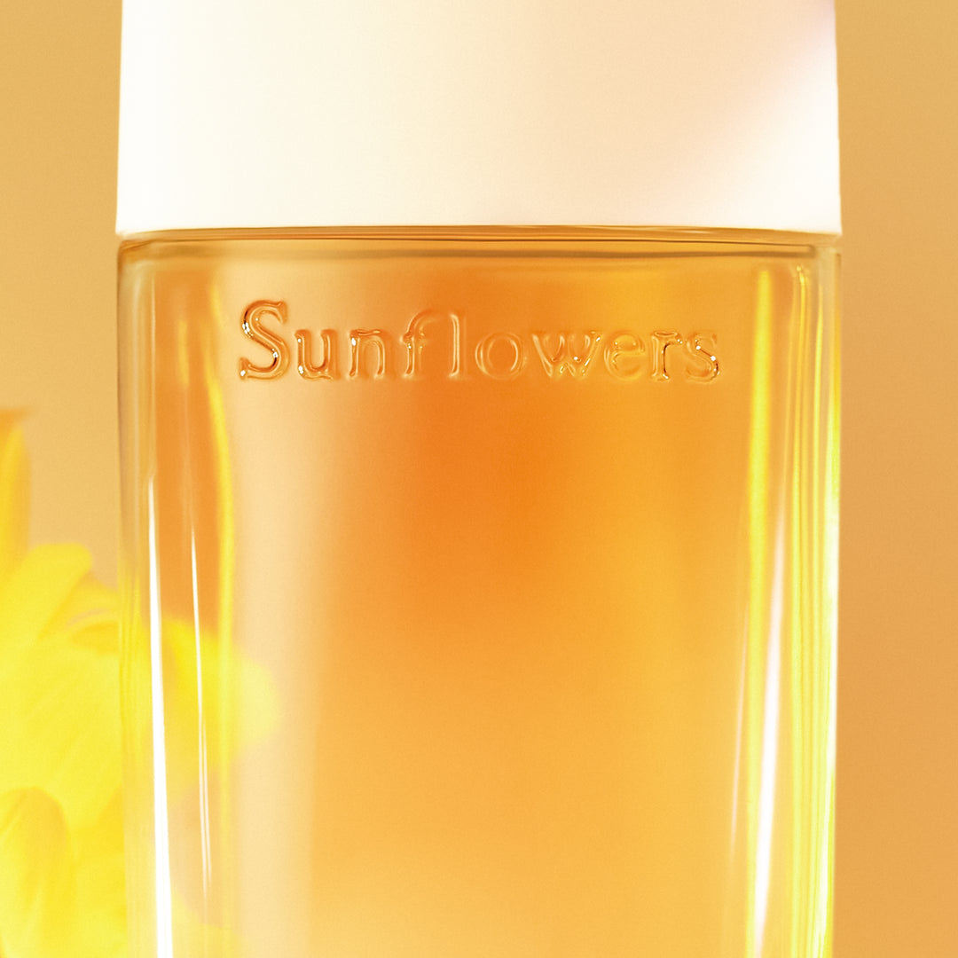 Sunflower-themed product with 'Sunflowers' branding on a yellow background