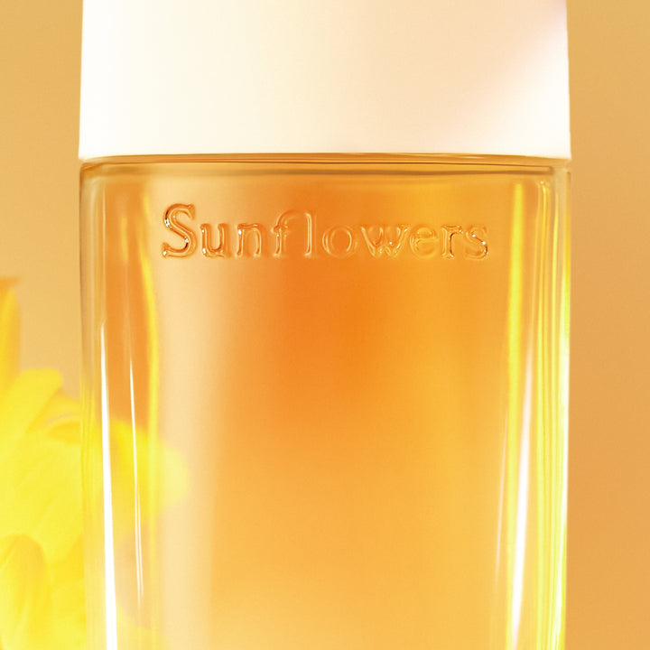 Sunflower-themed product with 'Sunflowers' branding on a yellow background