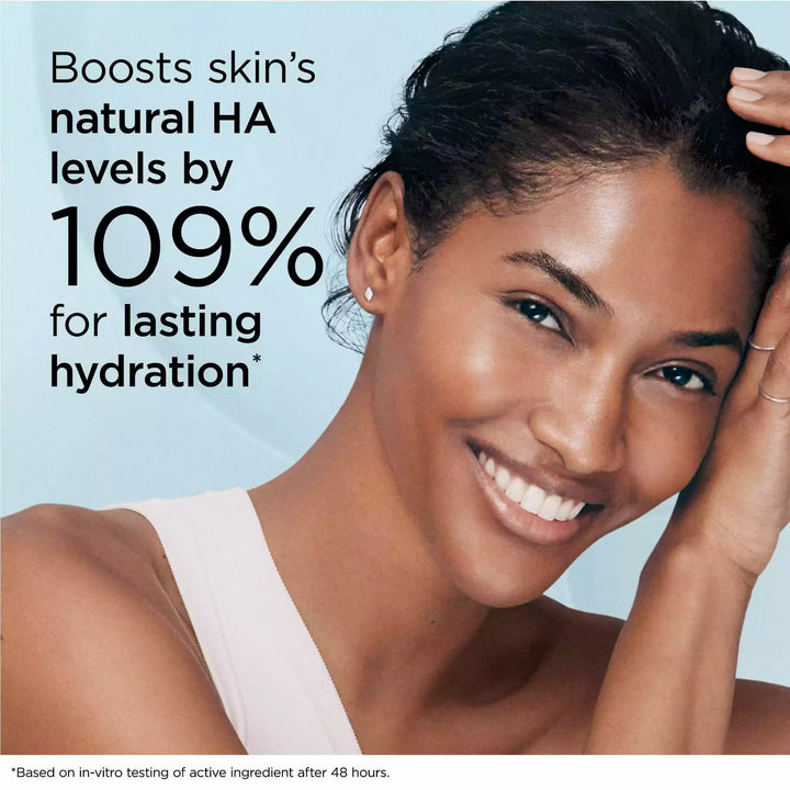 Boosts skin's natural Hyaluronic Acid levels by 109% for lasting hydration* *Based on in-vitro testing of active ingredient after 48 hours