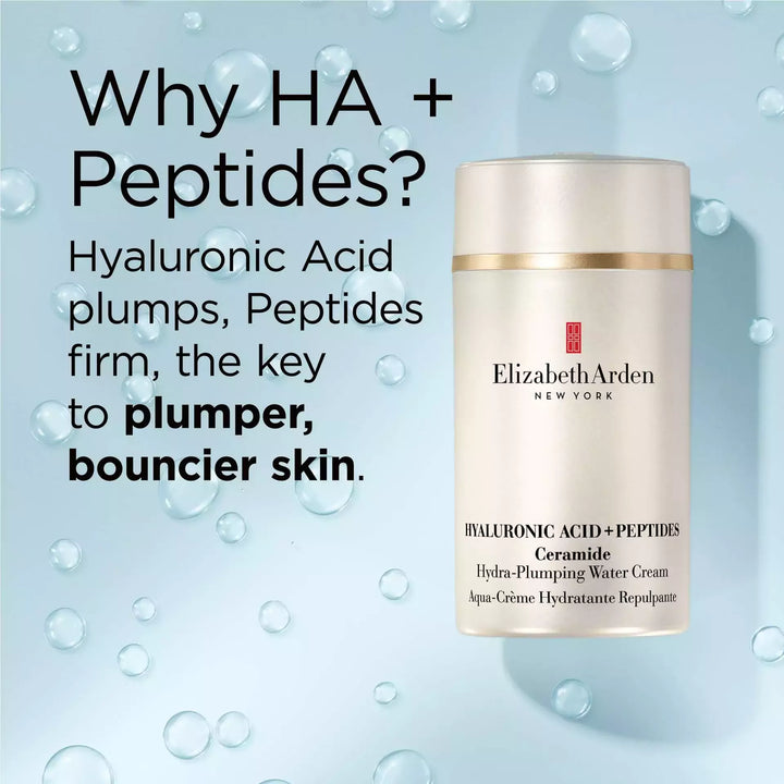 Why Hyaluronic Acid + Peptides? Hyaluronic Acid plumps, peptides firm, the key to plumper, bouncier skin