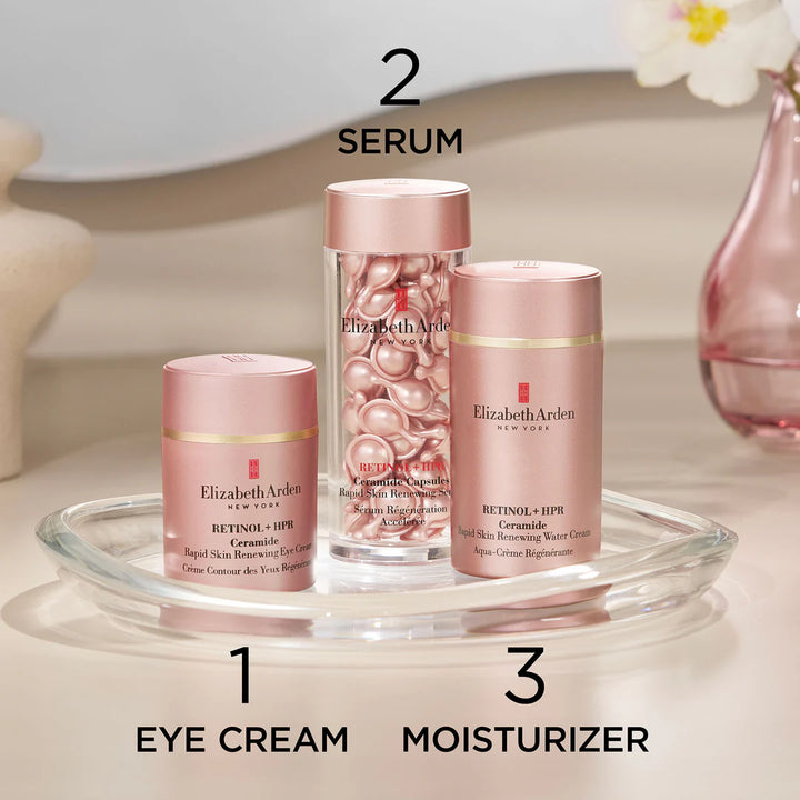 Retinol + HPR Ceramide Capsules Serum, Water Cream and Eye Cream Trio Set